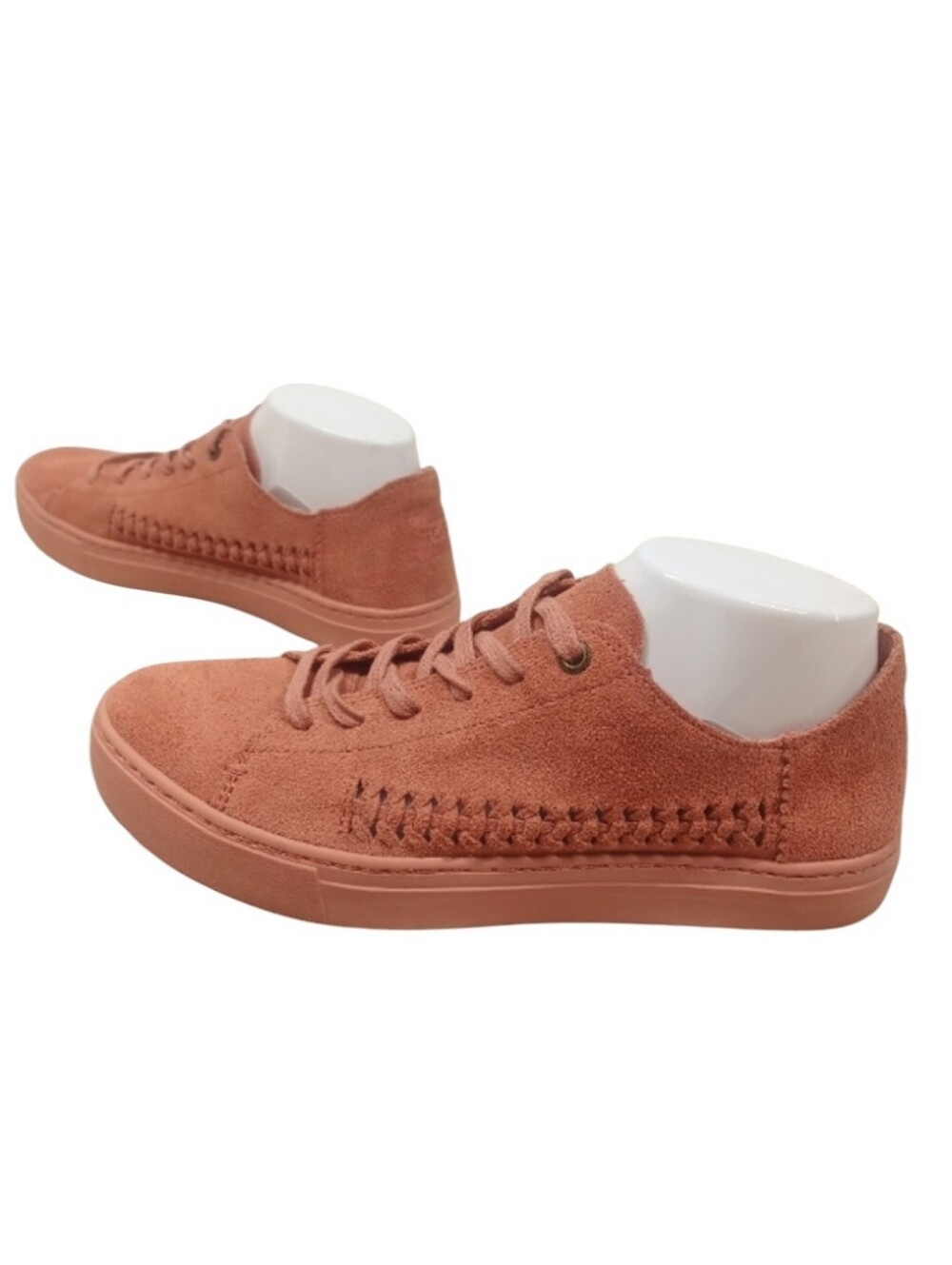 TOMS Dusty Rose Suede Lace Up Sneakers Whipstitched Casual Shoes Women's 8.5